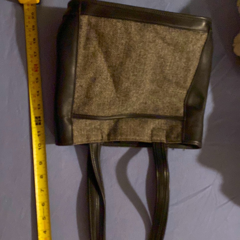 Coach leather and fabric shoulder bag